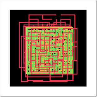 Labyrinth Geometrical Maze Posters and Art